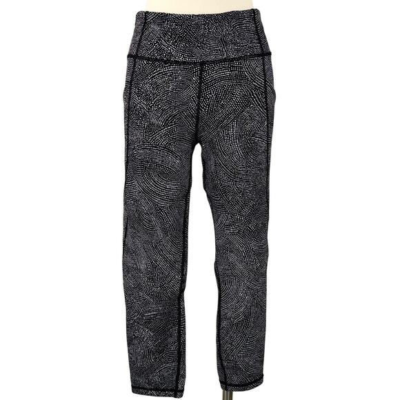 lululemon athletica Pants - Lululemon Time To Sweat Crop Legging *23 Free Spirit Alpine White Black | Size 8